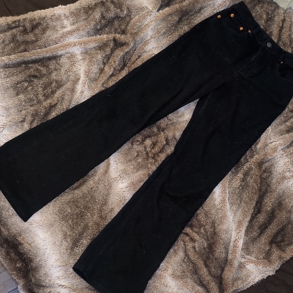 Stylish Black Flare Leg Jeans